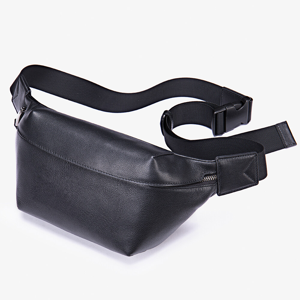 Fashion Genuine Leather Sling Bag Sports Travel Fanny Pack Leather Chest Bags for Men Waist Bag Fanny Pack