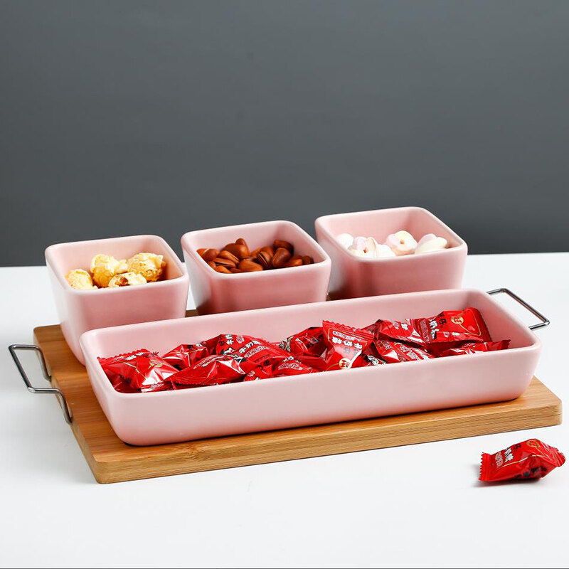 snack bowl dessert tray；snack bowl set with tray；snack tray with compartments