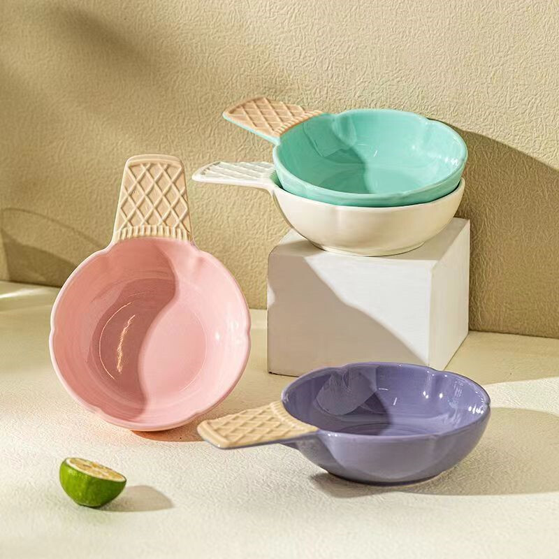 Ice Cream Shaped Ceramic Serving Bowl For Dessert Yogurt