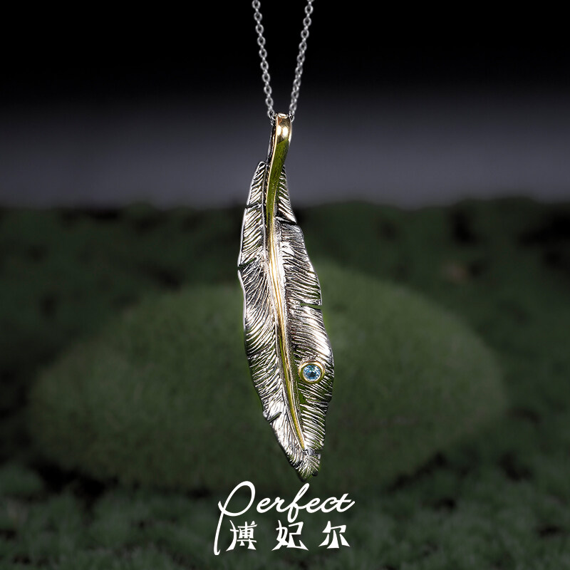 Handmade；S925 pure silver；Feather pendant；jewelry