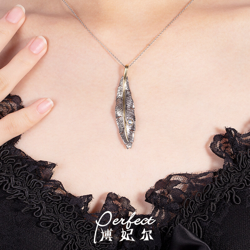 Handmade；S925 pure silver；Feather pendant；jewelry