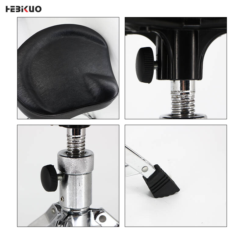 thumbnail image 2 of Drum Throne With Backrest Padded Hydraulic Drum Chair Height Adjustable Stool Stable Bass Comfortable Memory Foam Seat Adult Drummers Guitar Players Black Appl 2 of 11