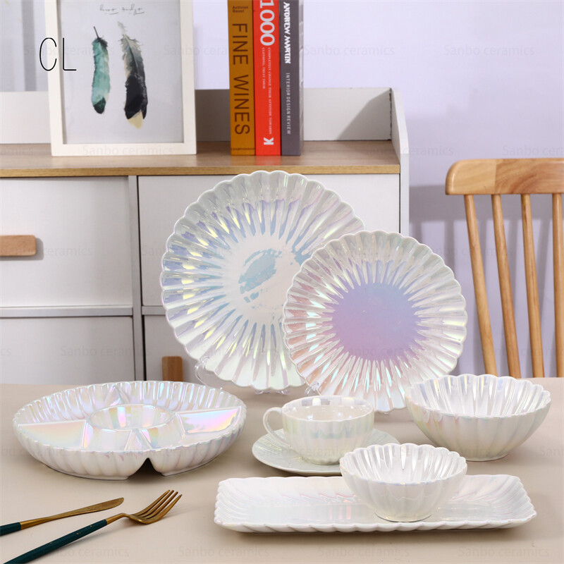 Wholesale Pearl Glazed Catering Crockery Dinnerware Set