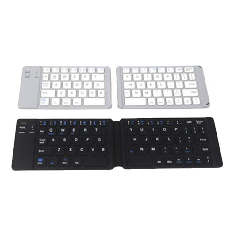 Thin 66 Keys Double Folding Foldable Wireless Bluetooth Keyboard For Phone Tablet Keyboard For Ios Android Windows