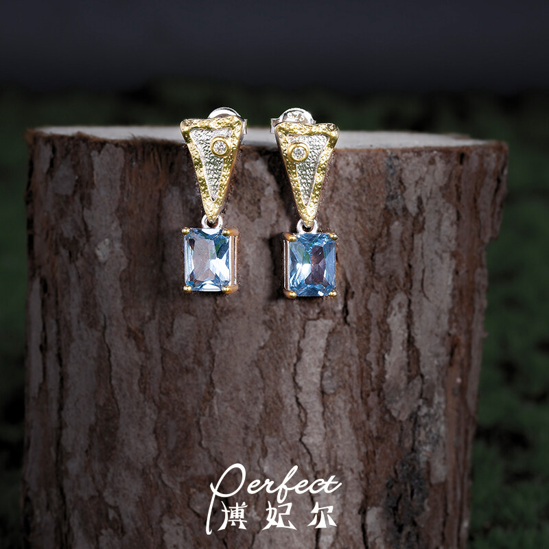 Handmade； S925 Sterling Silver；Earrings； Luxury Jewelry