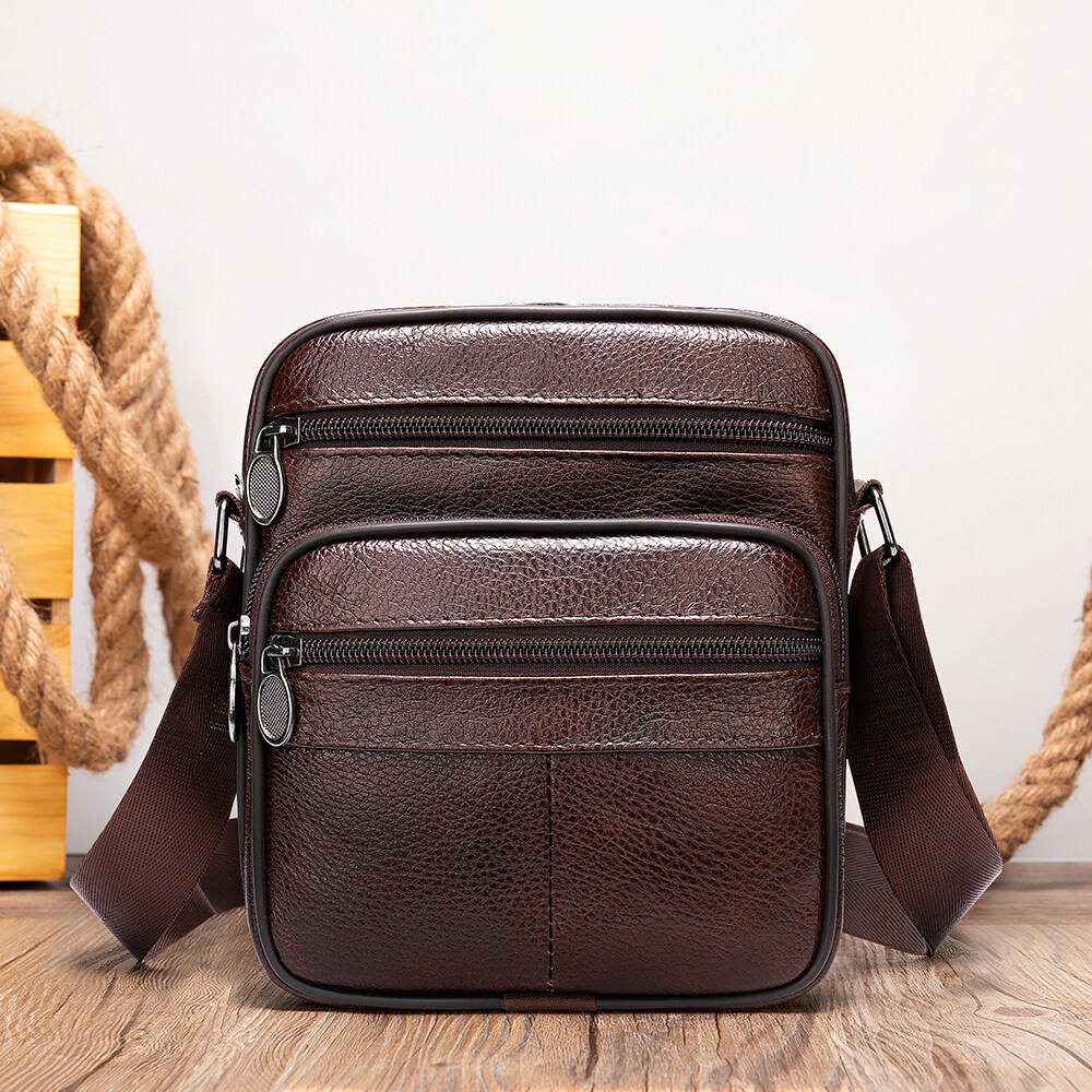 Genuine Leather Casual Men's Crossbody Bags Messenger Shoulder Bag for Men