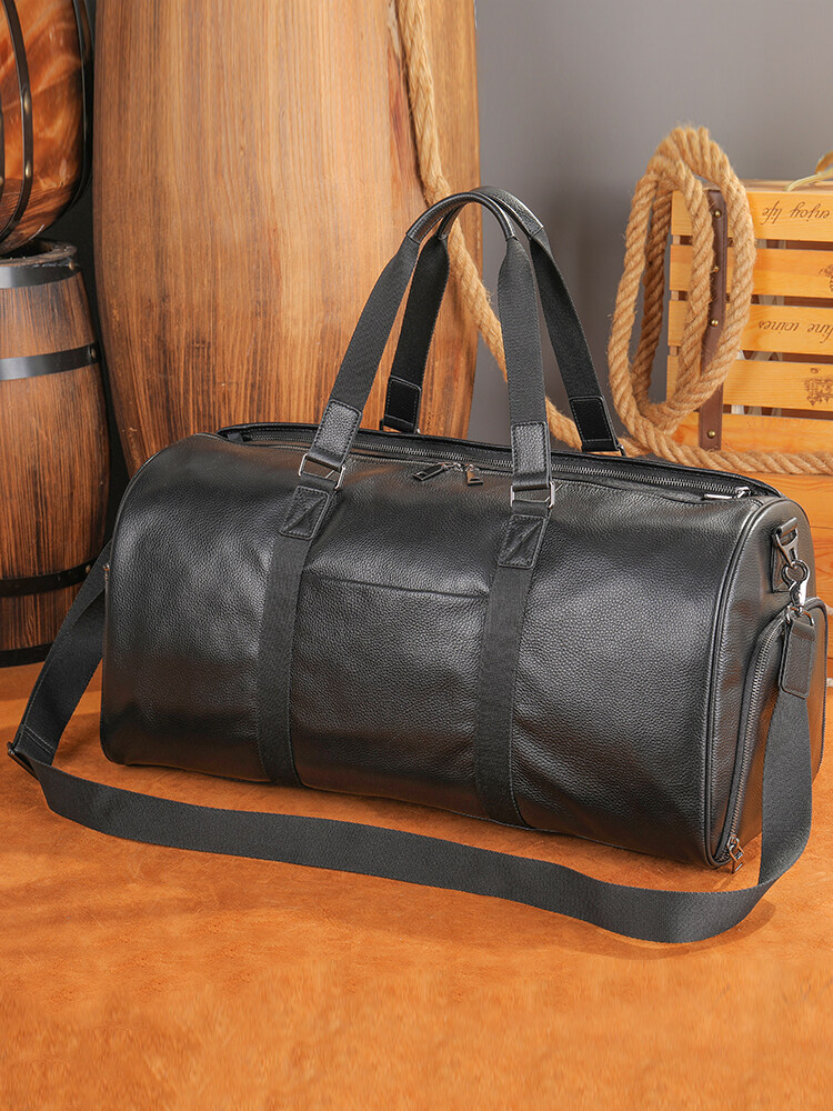 Genuine Leather Travel Bag For Men Large Capacity Hand Luggage Bag