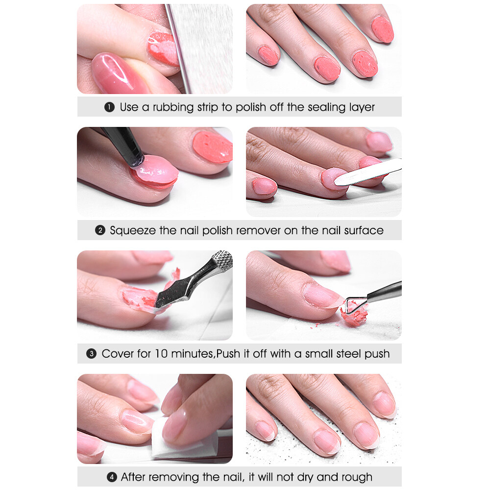 removedor de uñas de gel; Retire la uña de gel; Remoje la uña de gel; deshacerse del esmalte de uñas de gel; eliminación de gel; Cuidado profesional de uñas