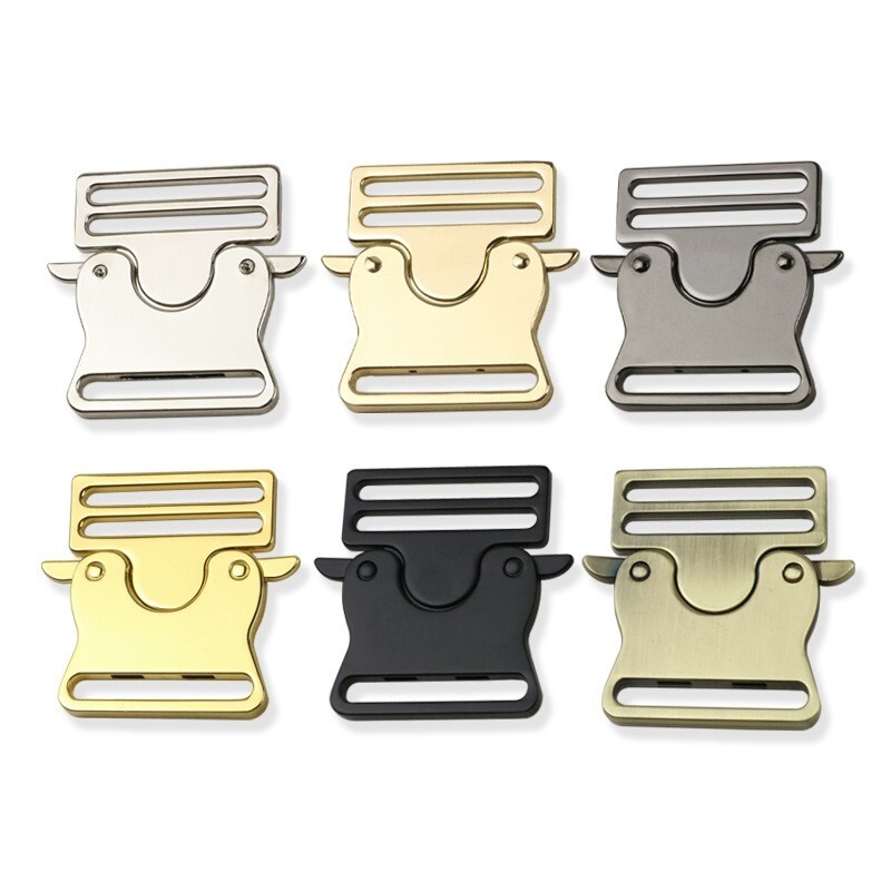 Metal side release buckle flat adjustable buckle for 25mm 32mm 38mm strap