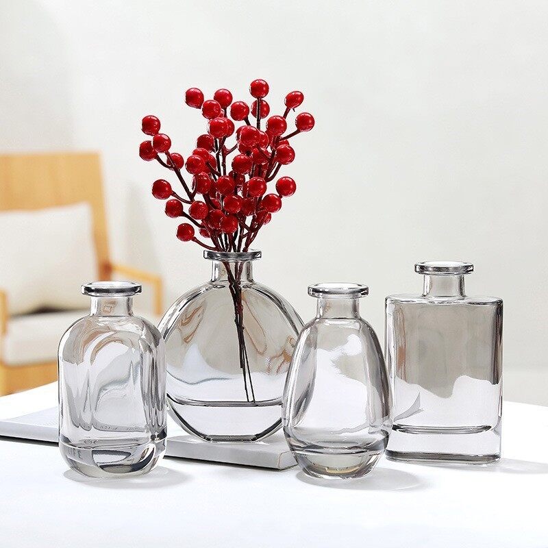 Colored glass bottles and vases,China glass vase factory manufacturer