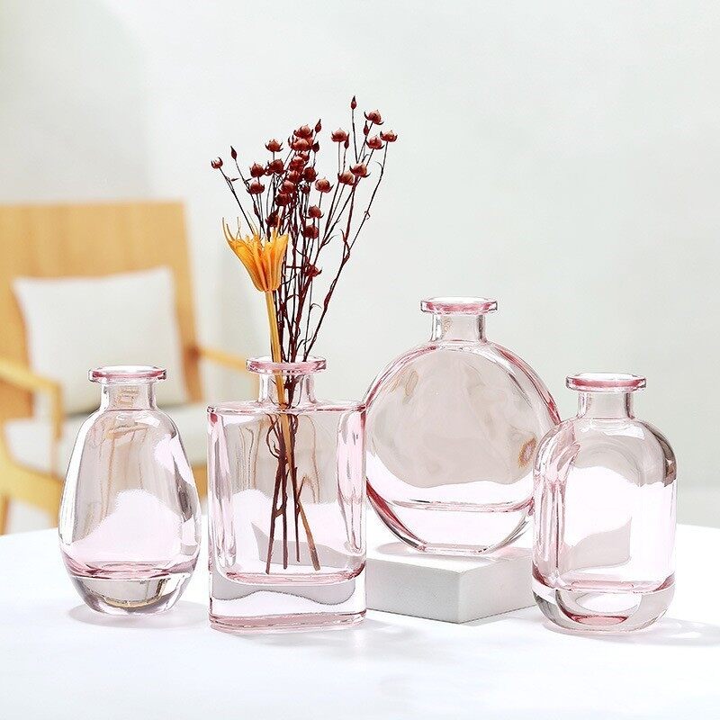 Colored glass bottles and vases,China glass vase factory manufacturer