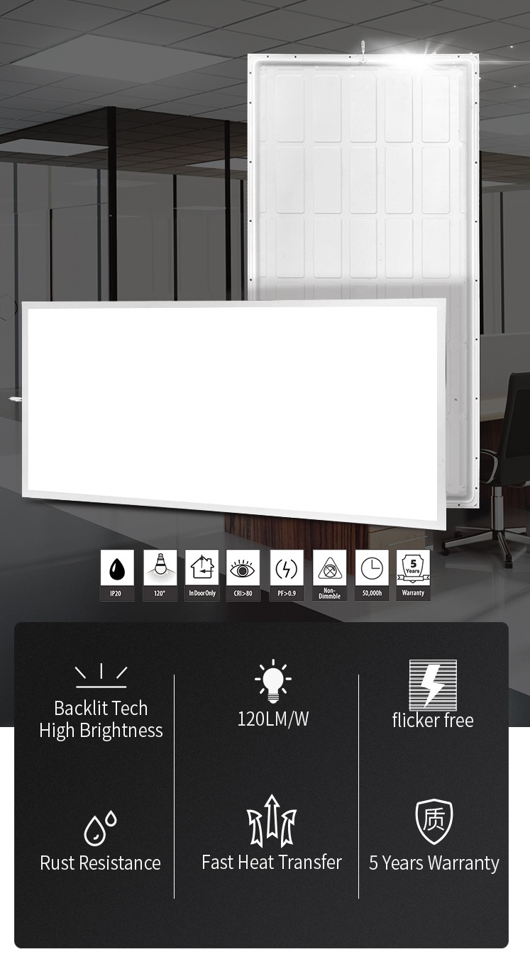 Factory Supplier Ceiling Mount Led Backlit Panel Light 2x2