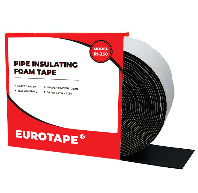 EUROTAPE Foam Insulation Tape, 3mm*50mm*10m Roll Black RI-350