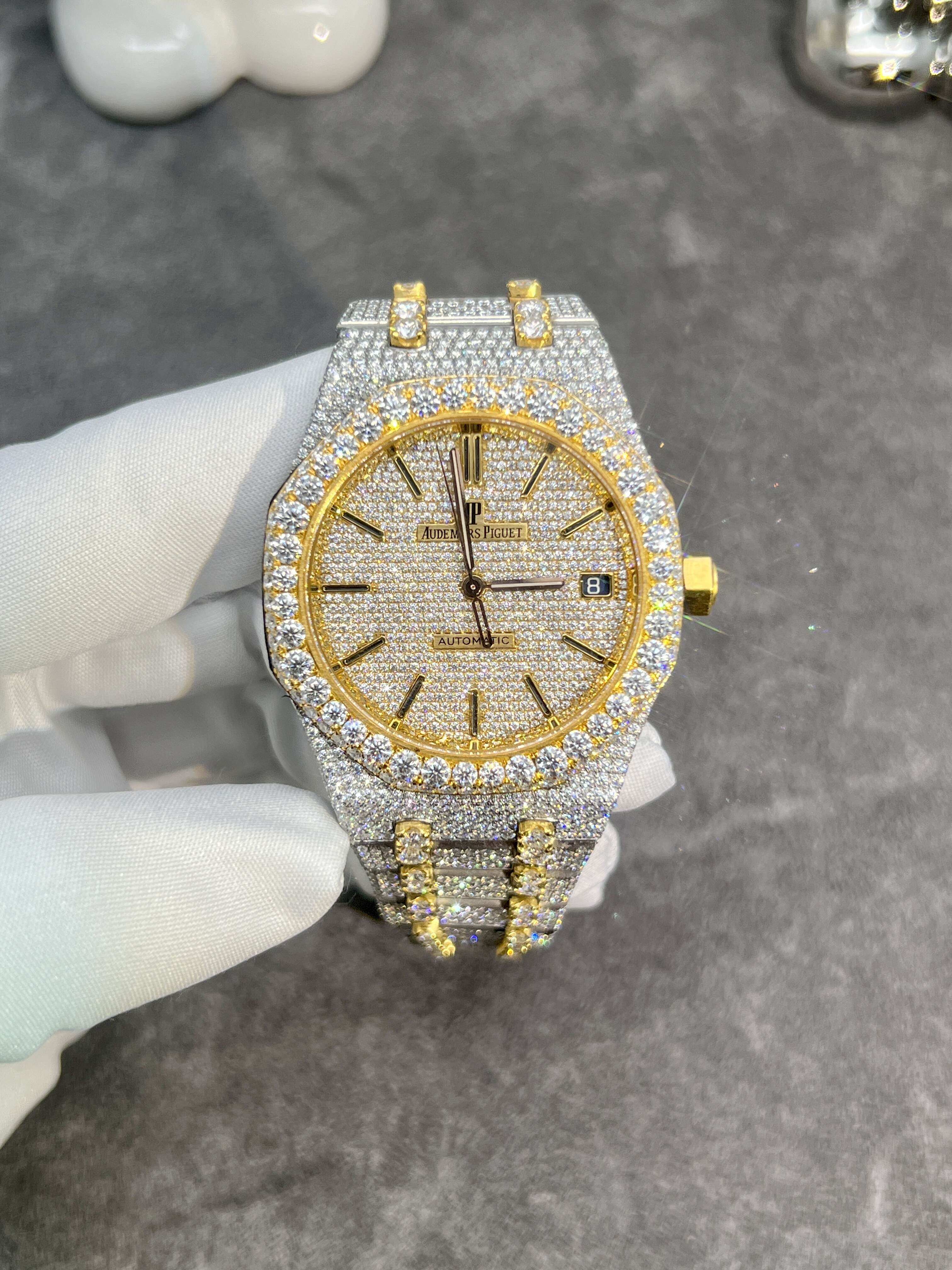 moissanite diamond AP watches are beautiful and functional timepieces that offer a luxurious look at a more affordable price point