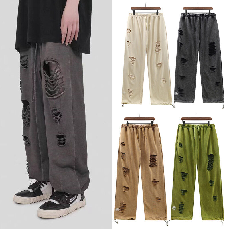 Hight Quality Plus Size Custom Stacked Corduroy Flare Sweat Men's Pants Trousers