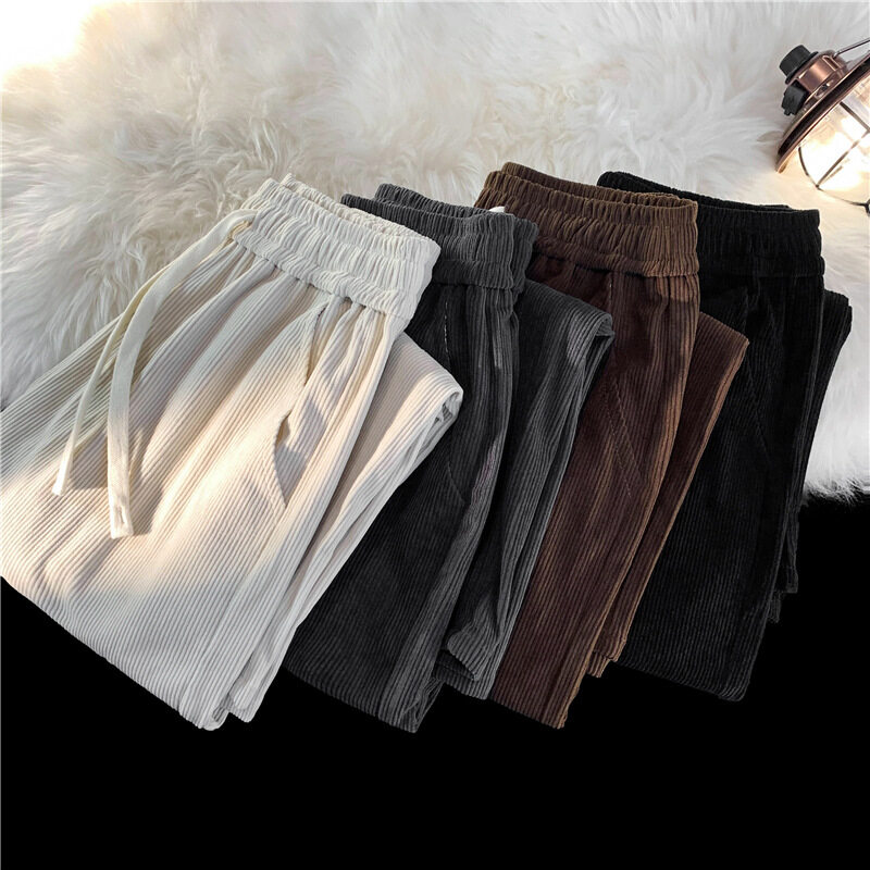 Oversize Straight Wide Leg Loose Corduroy Men Pants & Trousers