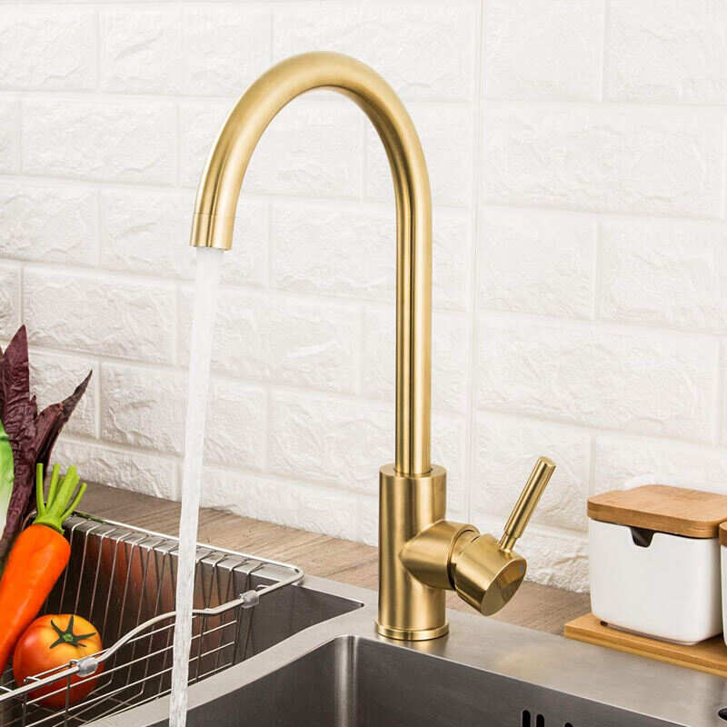 Brushed Gold Kitchen Faucet Stainless Steel 304