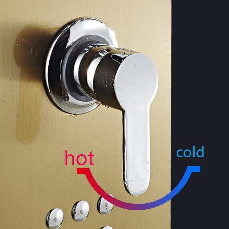 Brushed Golden Nickel Shower Panel Smart Spa Jets Stainless Steel