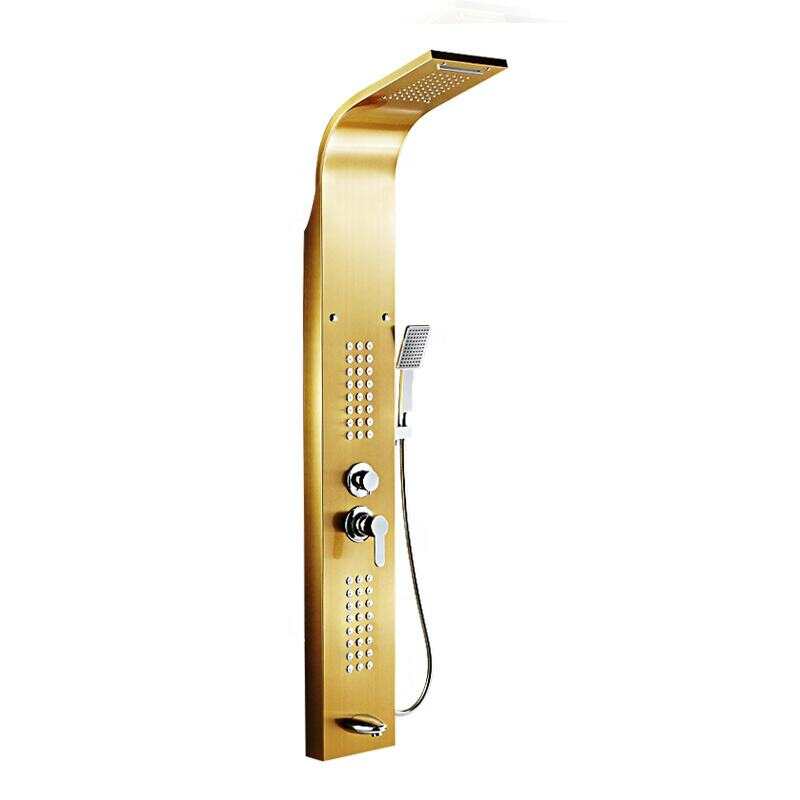 Brushed Golden Nickel Shower Panel Smart Spa Jets Stainless Steel