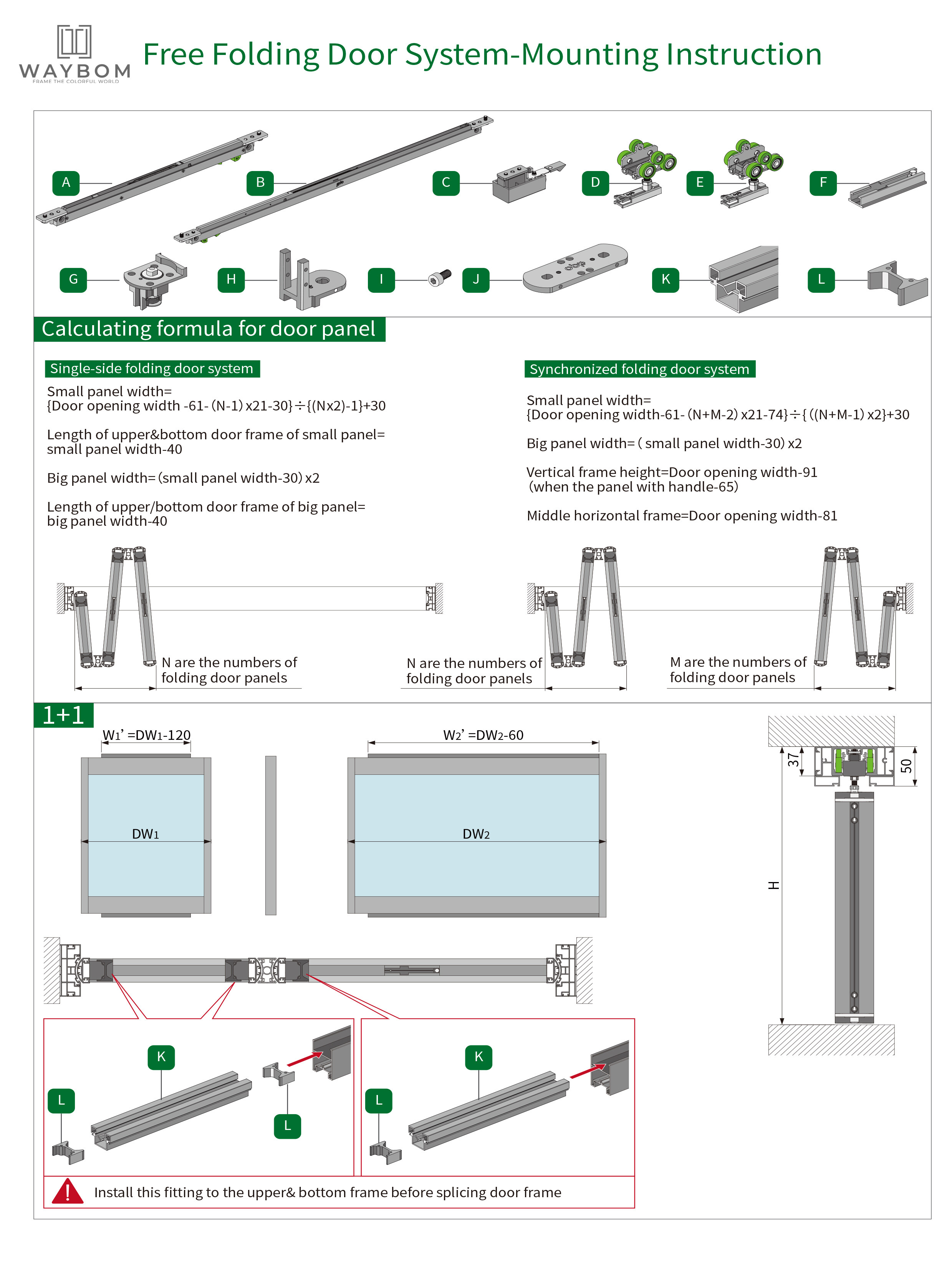 Ultra-narrow Bi-directional Free-folding Door