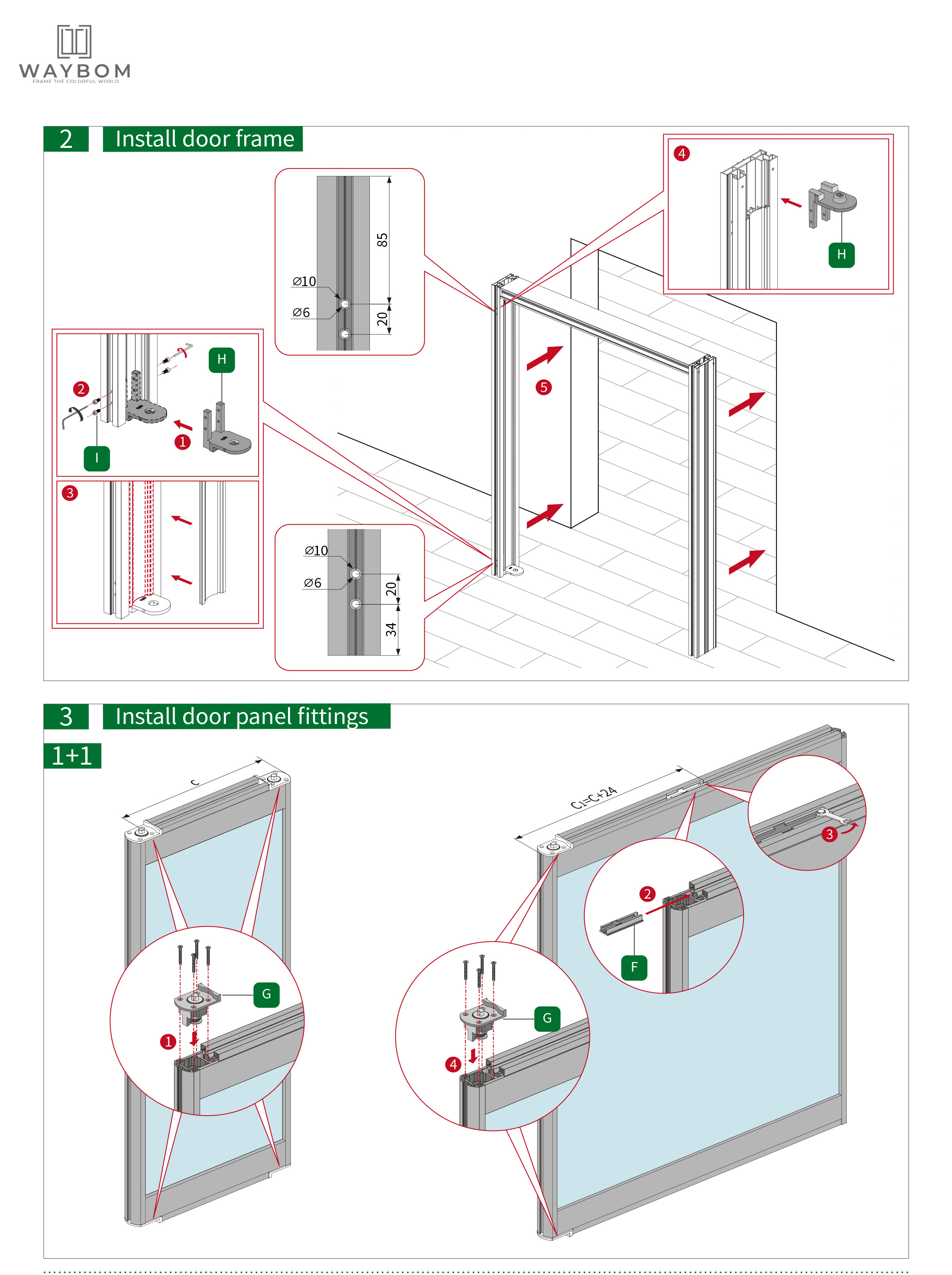 Ultra-narrow Bi-directional Free-folding Door