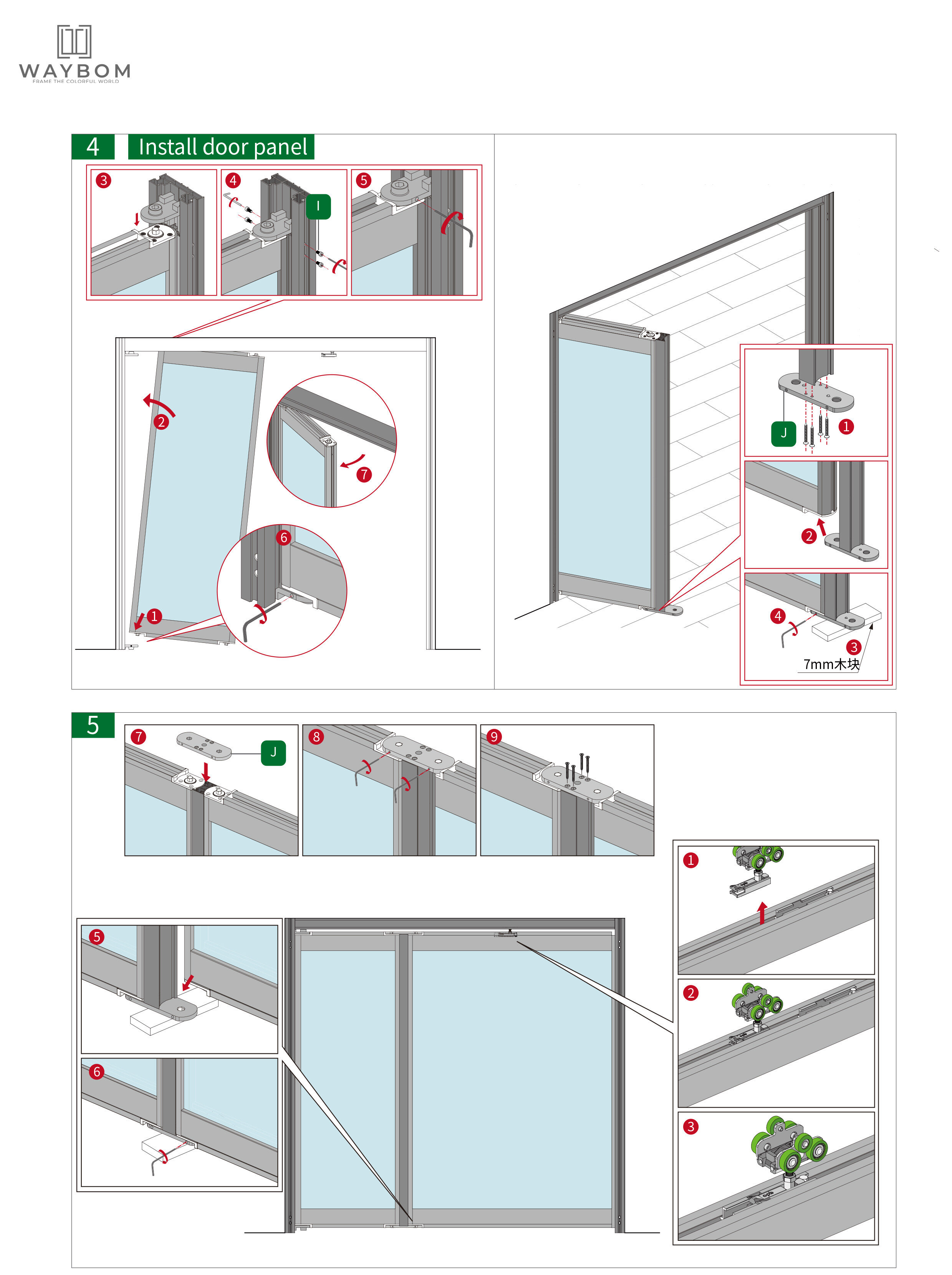 Ultra-narrow Bi-directional Free-folding Door