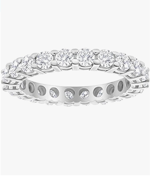 1 Carat 18K White Round Diamond Ring