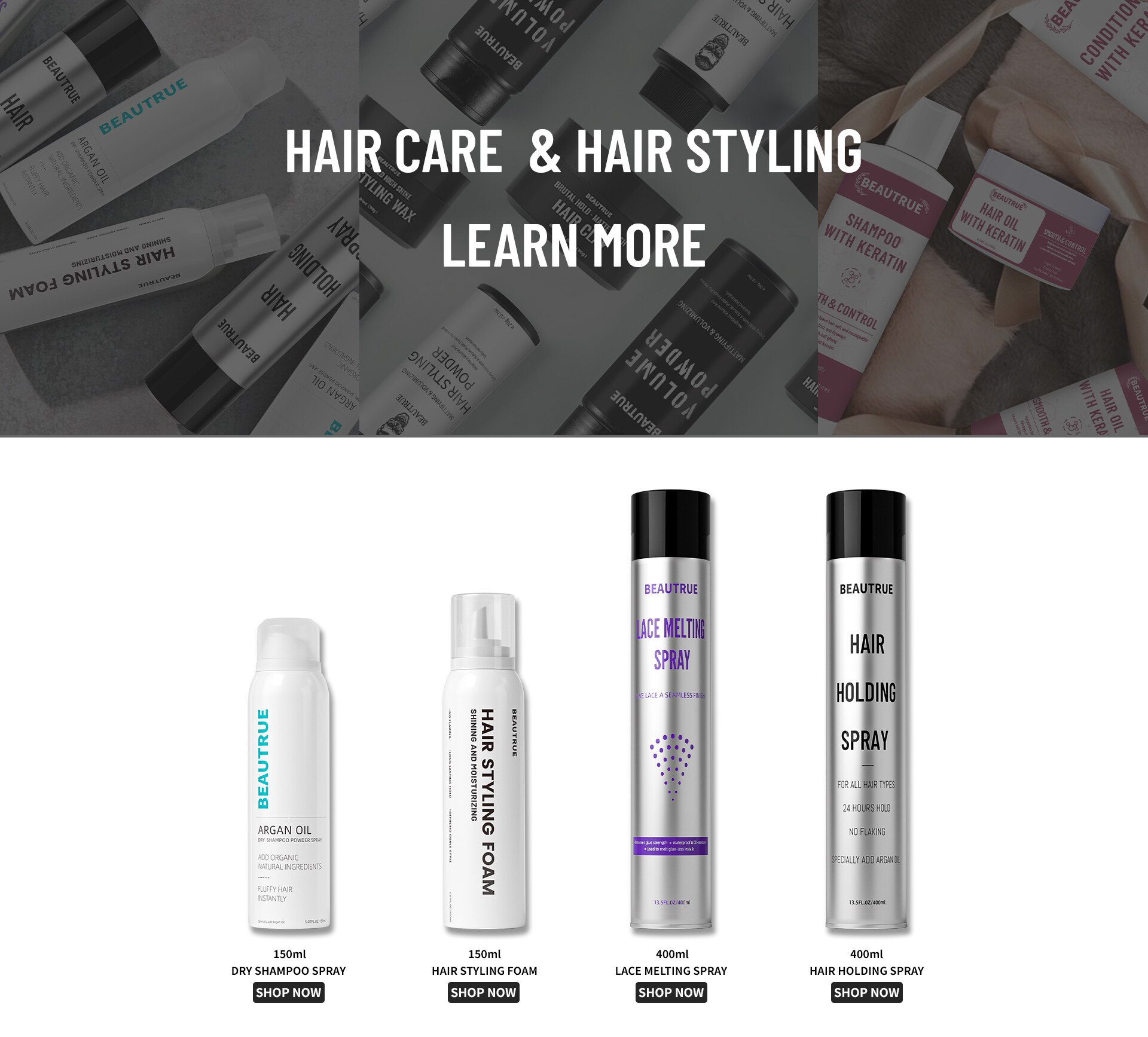 Hairspray; hair holding spray; hair styling products