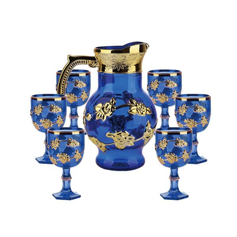 Middle East Style Colored Glassware 7 PCS Dinner Set Promotion Gift