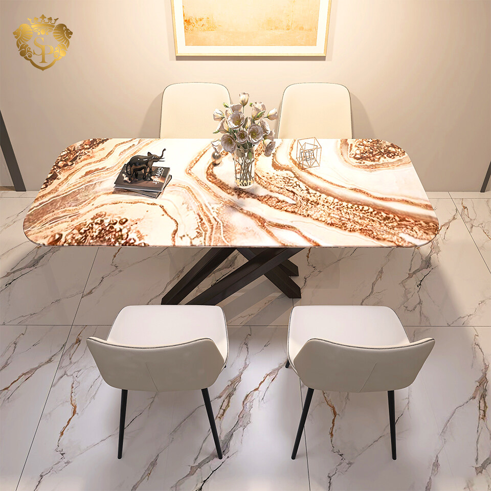 Product ideas modern dining table luxury modern marble top metal legs dining table furniture table and chairs for dining room