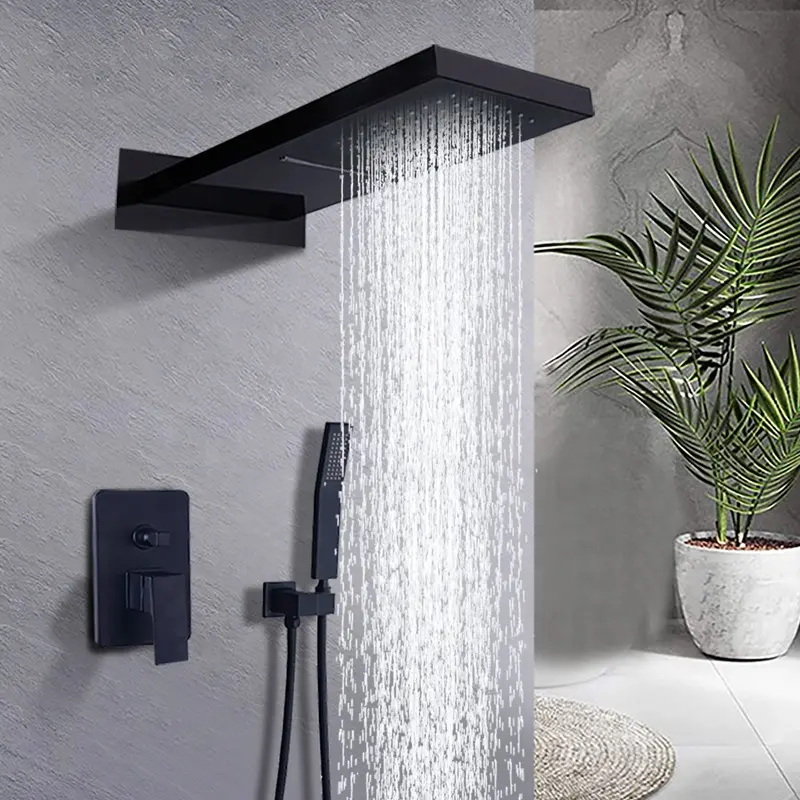 Brass Concealed Shower Set Eco-friendly Shower Head of Three Colors