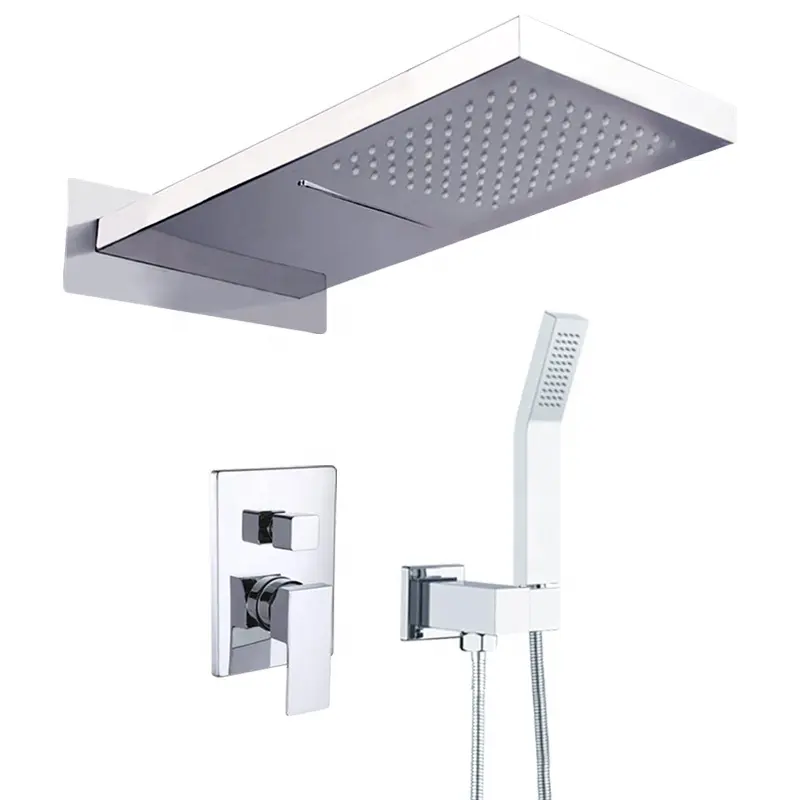 Brass Concealed Shower Set Eco-friendly Shower Head of Three Colors