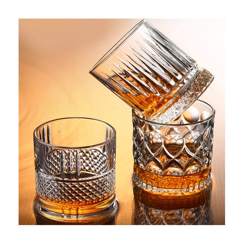 Creative twisted crystal striped whisky glass tumbler cup Diamond crystal tasting whisky glass cup