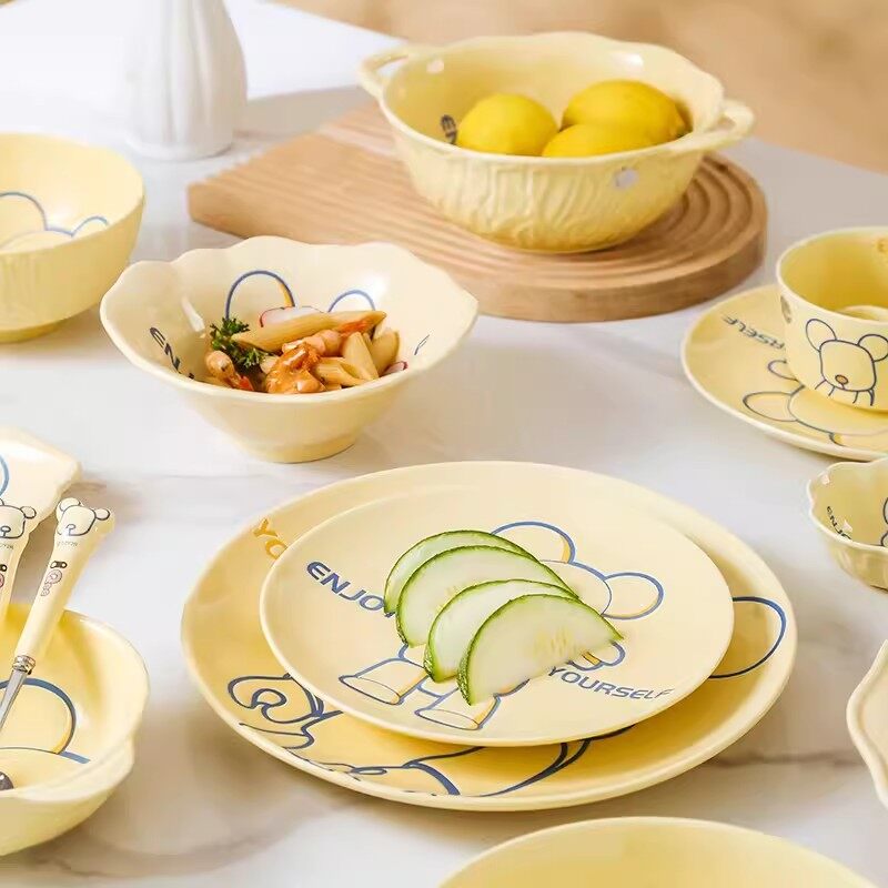 cream stoneware dishes,cute dishes,custom dinnerware set