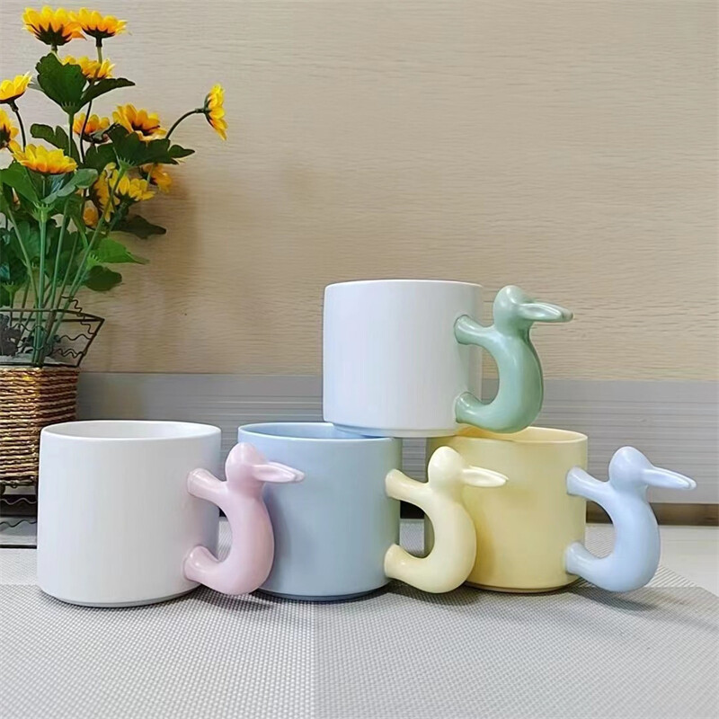 4 Piece Novelty Shape Large Porcelain Coffee Tea Mugs