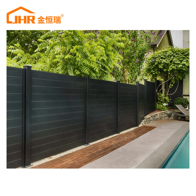 JHR Assembled Privacy Panels Metal Laser Cut Garden Fence Privacy Fence Panel Small Fences Modern Aluminum Garden Black Valla