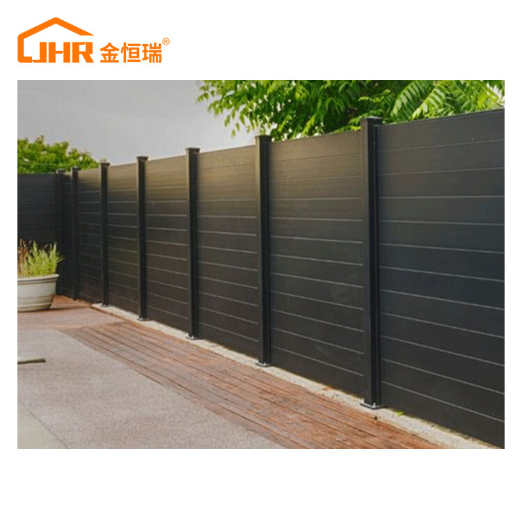 JHR Easy To Install Modular Privacy White Aluminum Slat Fence Panels Laser Cut Privacy Fencing Panel Security Palisade Fence