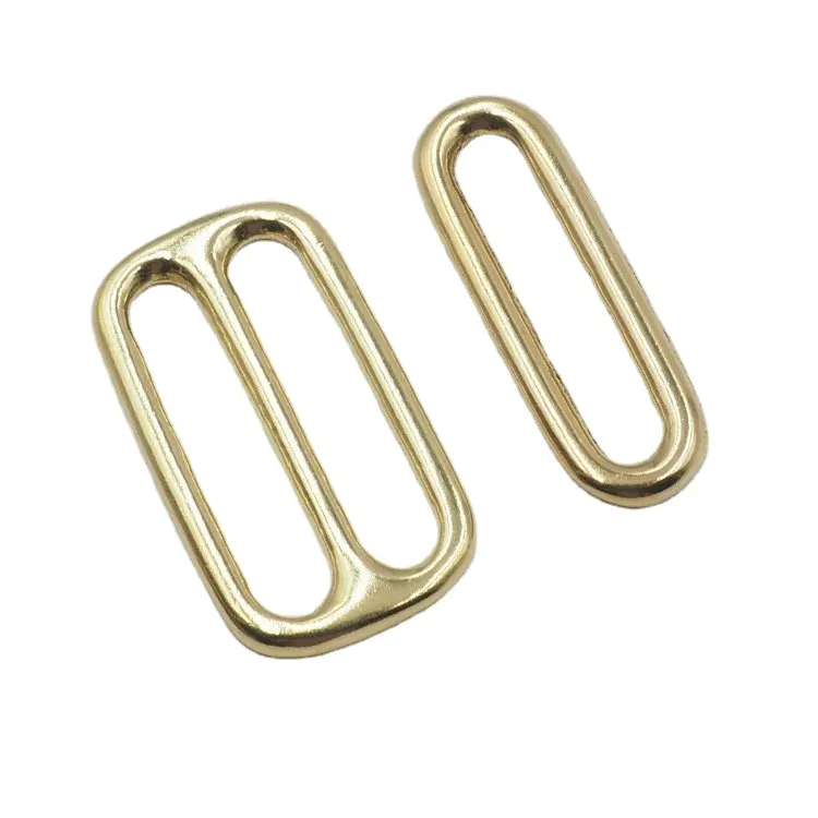 Solid Brass tri-glide metal slider adjustable buckle