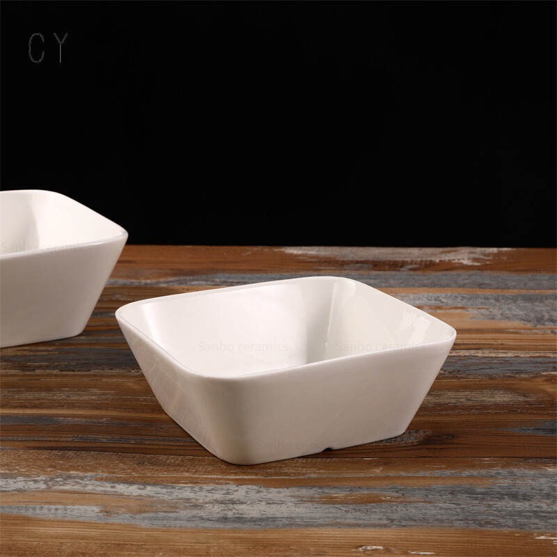 ceramic serving bowls,white ceramic bowl,square bowl