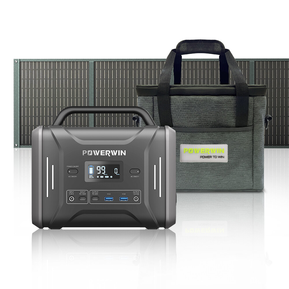 Combo POWERWIN Carrying Case Compatible with 110W Solar Generator Outdoor Set Storage Bag IP65 Dustproof Waterproof