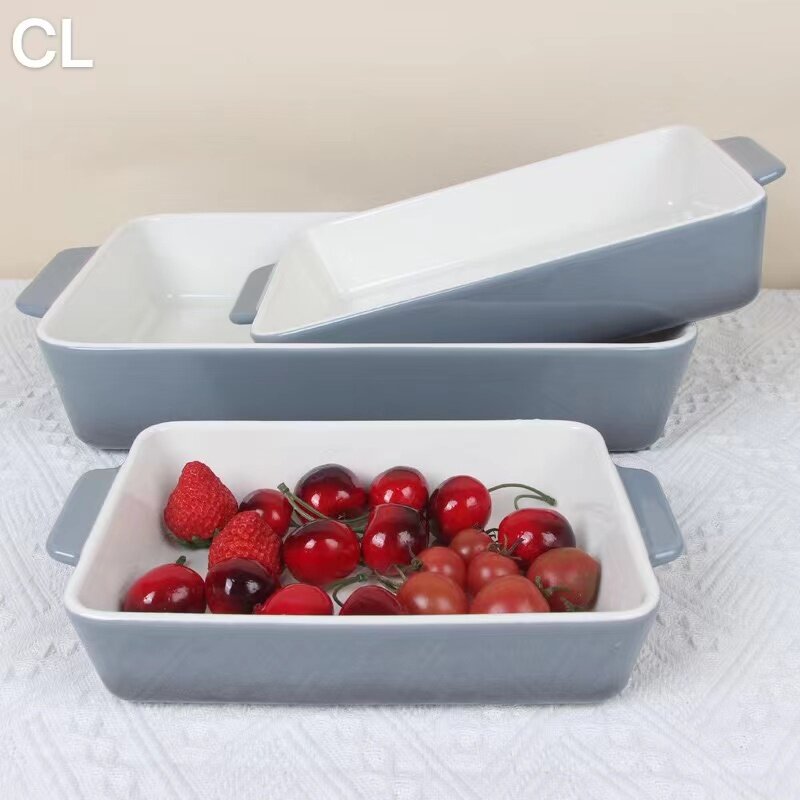 baking pan set,oven baking dish,ceramic rectangular baking dish