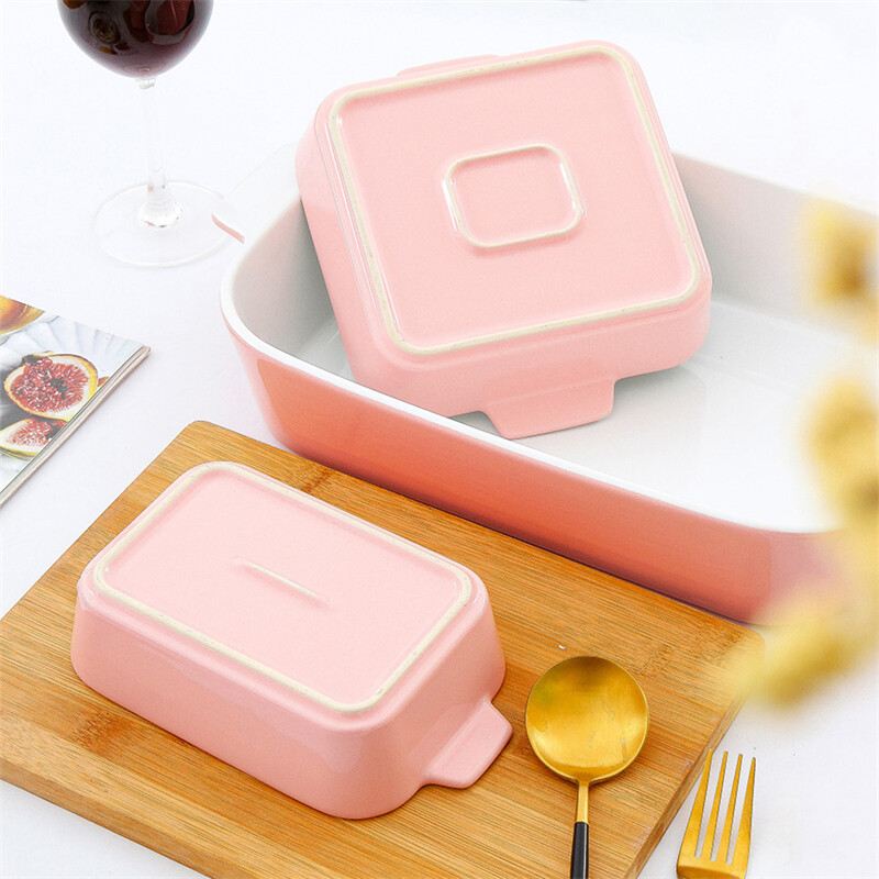 ceramic baking dish,ceramic oven dish,pink baking set