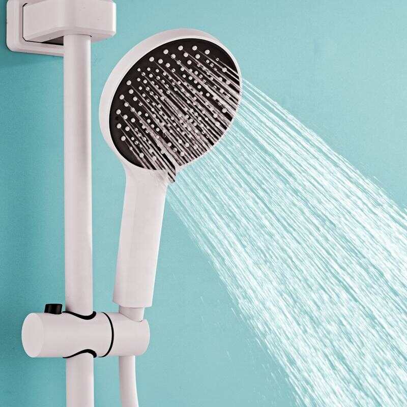 Bottom Thermostatic Digital Display Shower Set Plating With White Color