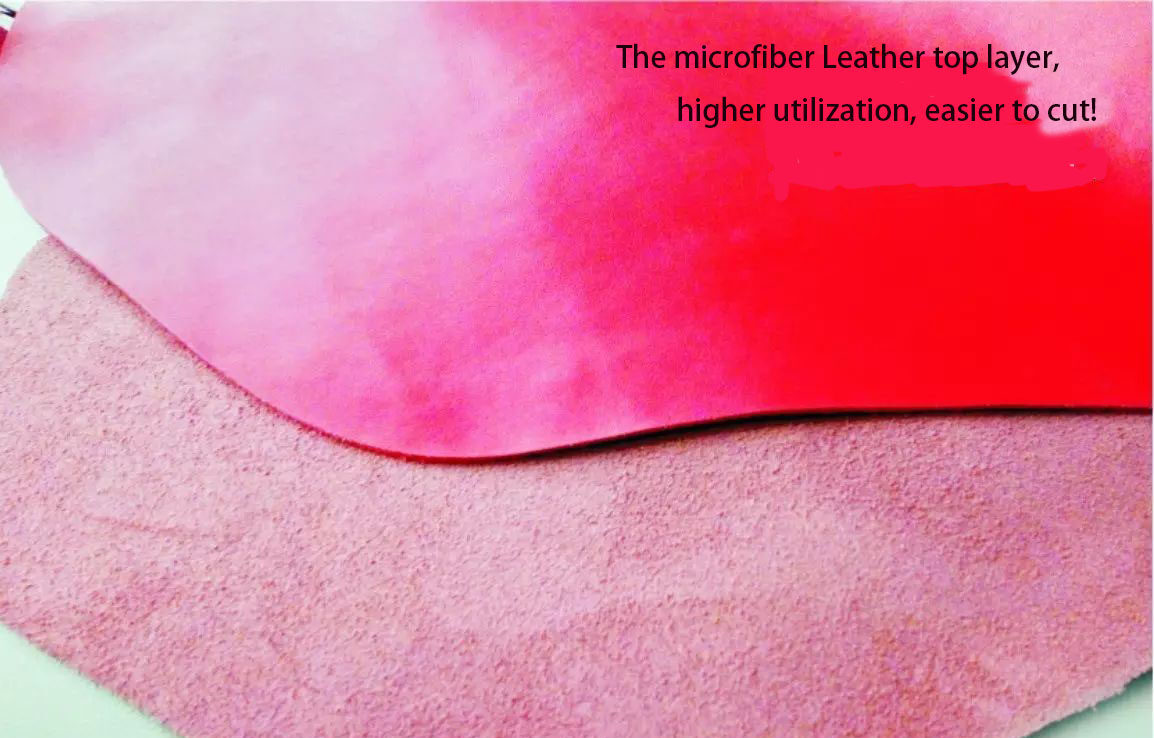 Microfiber leather laminated with genuine leather base