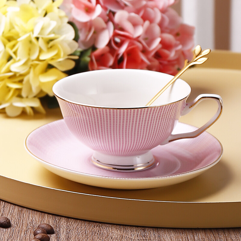 Bulk Fine Colorful Porcelain Coffee Tea Cup with Saucer