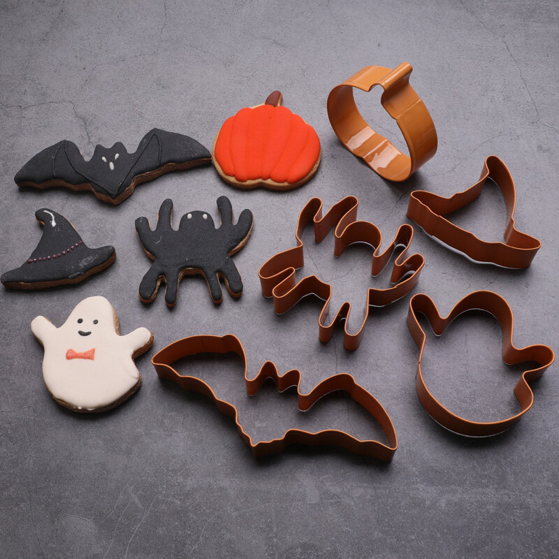 Set of 5 stainless steel halloween cookie cutter