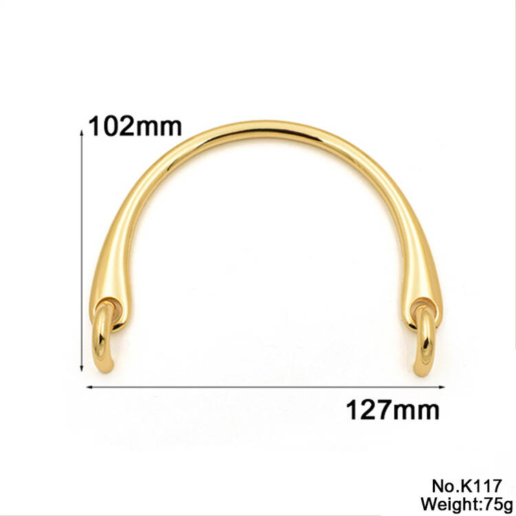Bag hardware purse accessories metal handle with 2 arch bridges