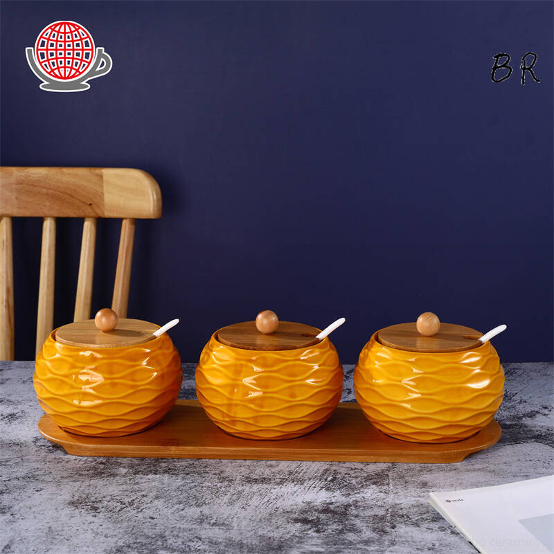 Kitchen canisters,canisters with wood lids,ceramic storage containers