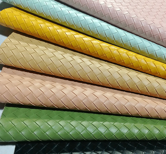 Imitation Weaving Texture PVC Synthetic Leather---Popular bags materials