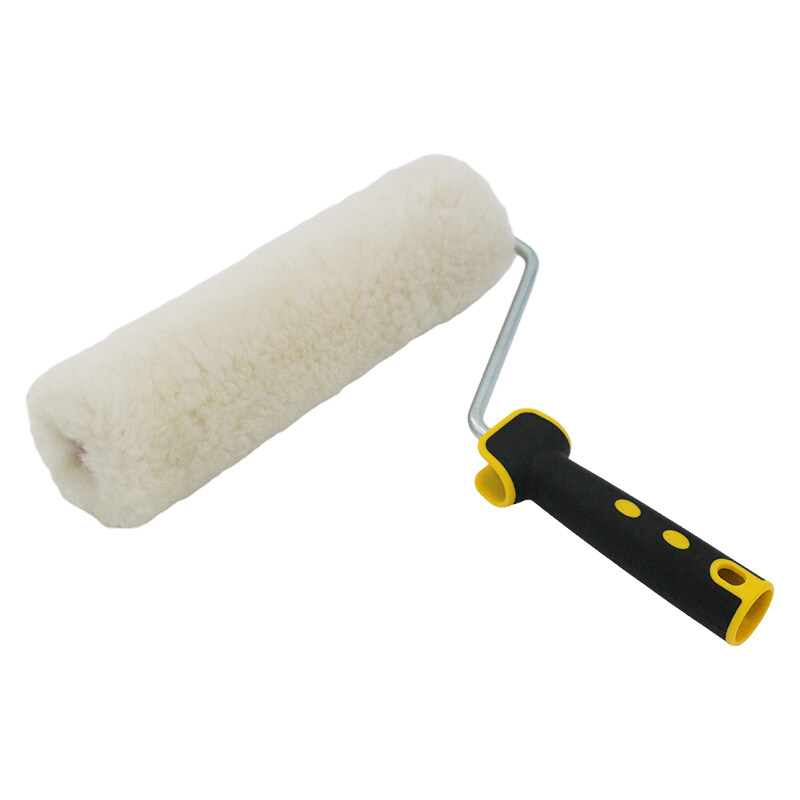 2023 new Factory 9" Inch Pure Wool Paint Roller Nature Color Mohair Roller with rubber handle